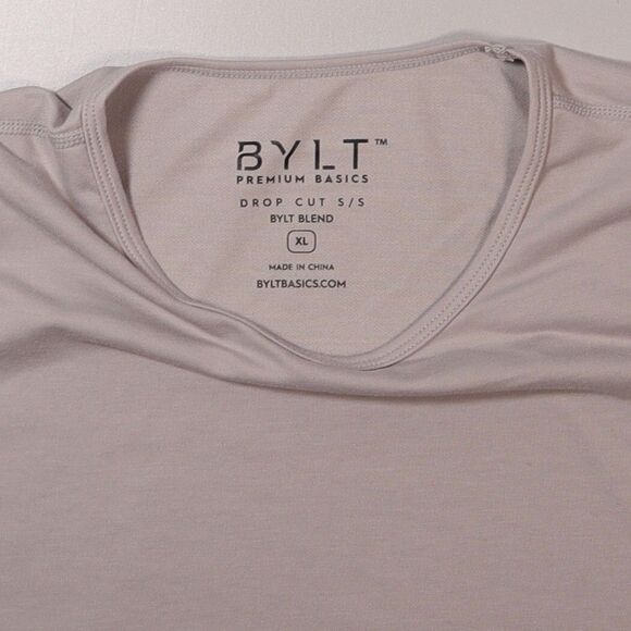 BYLT Drop Cut Gray Short Sleeve Tee Blend Mens XL - Picture 2 of 7